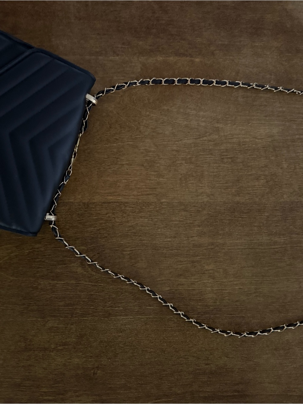 Quilted Navy Crossbody Chain Bag - Women